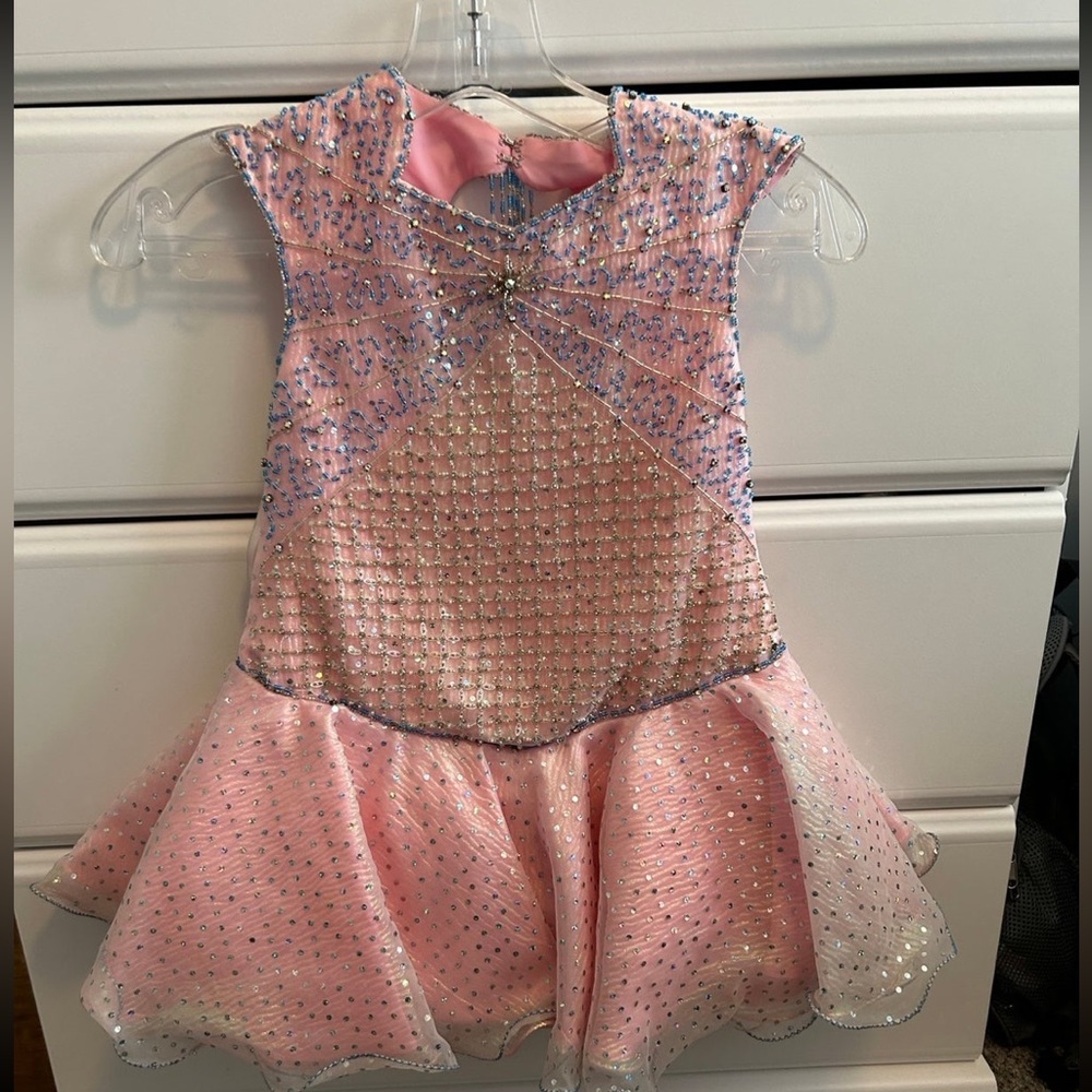 little girls pink pageant dress